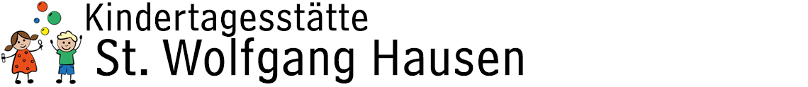 Schriftzug im Kopf der Homepage der Kindertagesstätte St. Wolfgang Hausen